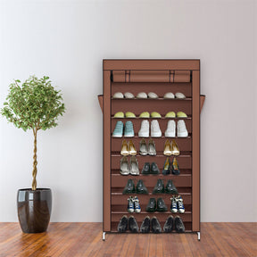 RONSHIN Shoe Rack 10 Layers Widened Black Shoe Cabinet 160*30*88 Brown