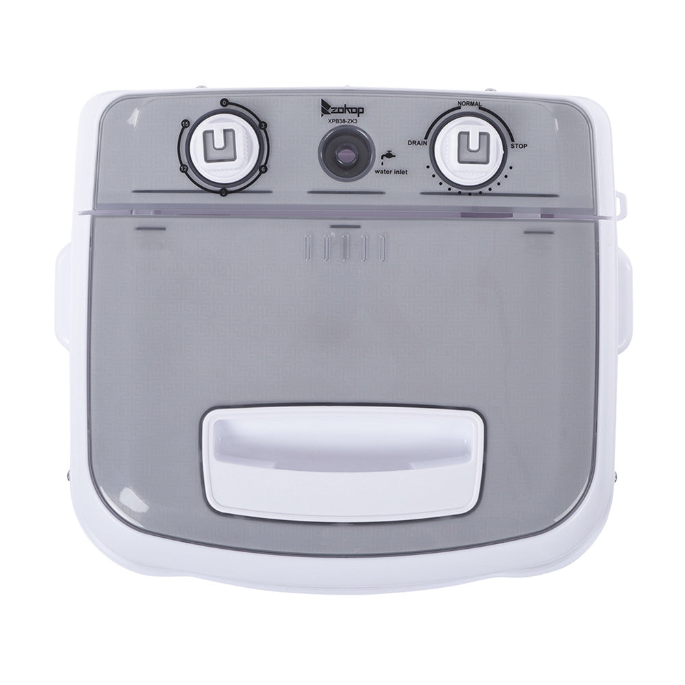 ZOKOP 10lbs Washing Machine Low Noise High Power Semi-automatic Grey