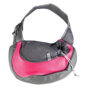 BEESCLOVER Pet Sling Bag Breathable Mesh Travel Safe Single Shoulder Bag Rose Red