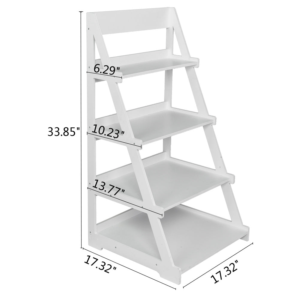 ALICIAN 4-tier Plant Stands Ladder Style Waterproof Corner Plant Shelf White