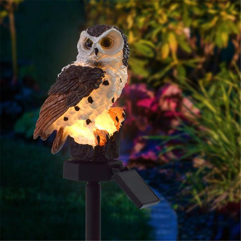 REDCOLOURFUL LED Garden Lights Solar Night Lights Owl Shape Lawn Lamp Brown