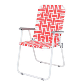 ALICIAN 2pcs Beach Chair Steel Tube Bearing 120kg Folding Beach Chair Red White Strips