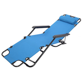 ALICIAN Portable Camping Outdoor Seat Lounge Travel Folding Dual-use Extended Recliner Blue