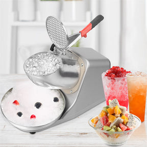 DISHYKOOKER 143lbs/h Electric Ice Crusher Household with Removable Blades Silver