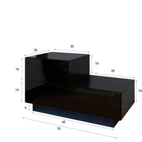 AMYOVE 2-drawer Nightstand Bedside End Table Bedroom Black