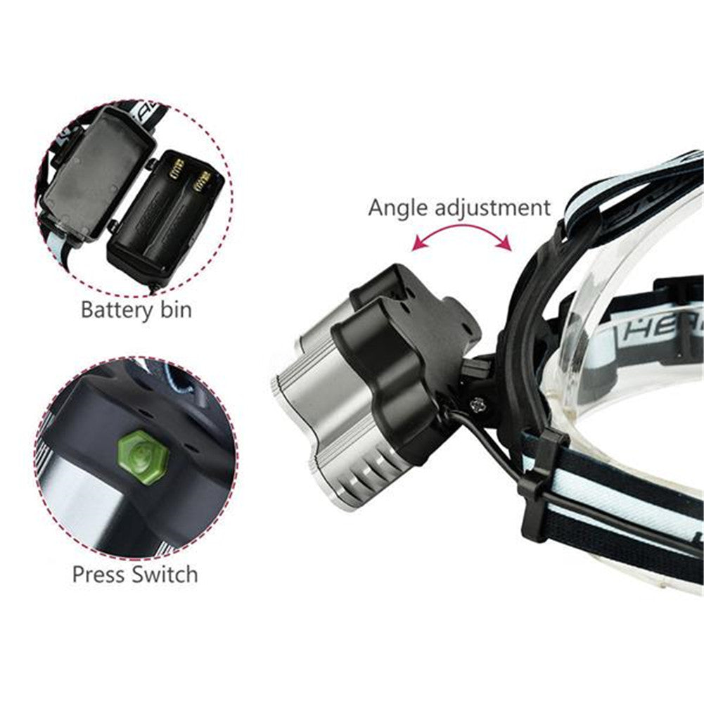REDCOLOURFUL Head Lamp 11led USB Rechargeable Work Flashlight Black
