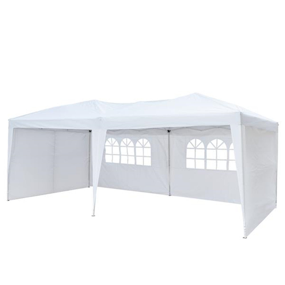 THBOXES Portable Instant Open Canopy Shade Shelter 2 Door Gazebo Tent White