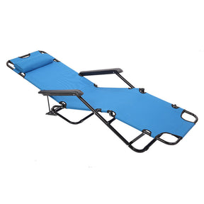 ALICIAN Portable Camping Outdoor Seat Lounge Travel Folding Dual-use Extended Recliner Blue