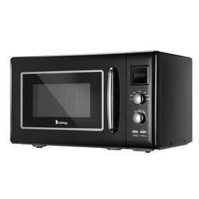 ZOKOP Microwave Oven Retro Countertop 5 Power Setting 360 Degree Rotation Black