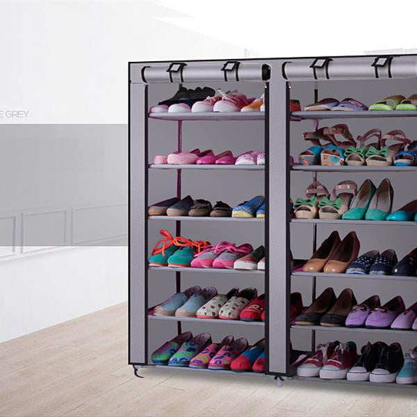 RONSHIN 6 Tier Shoe Rack Shoe Shelf Storage Closet Organizer Cabinet GREY