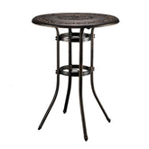 AMYOVE Round Dining Table Easy To Assemble Table 81x81x104cm Bronze