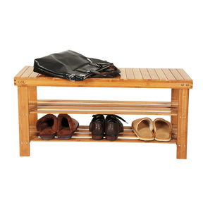 ALICIAN 3-tier Wooden 90cm Bar-type Shoes Rack Durable Shoes Storage Rack