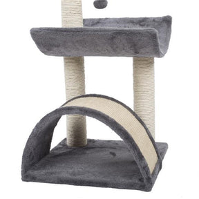 BEESCLOVER Cat Condo Set 28-inch Tree Tower Scratching Post Step Ladder Grey