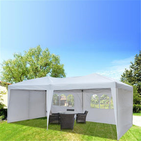 THBOXES Portable Instant Open Canopy Shade Shelter 2 Door Gazebo Tent White