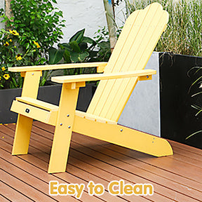 ALICIAN Classic Wooden Chair for Patio Deck Garden Backyard Yellow