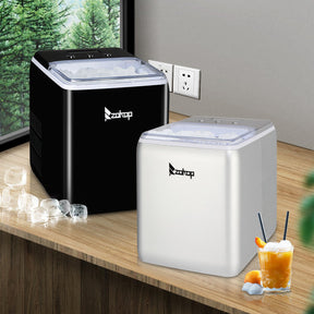 ZOKOP Ice Maker ICM-2005 ABS Transparent Cover Display for Office Home Silver