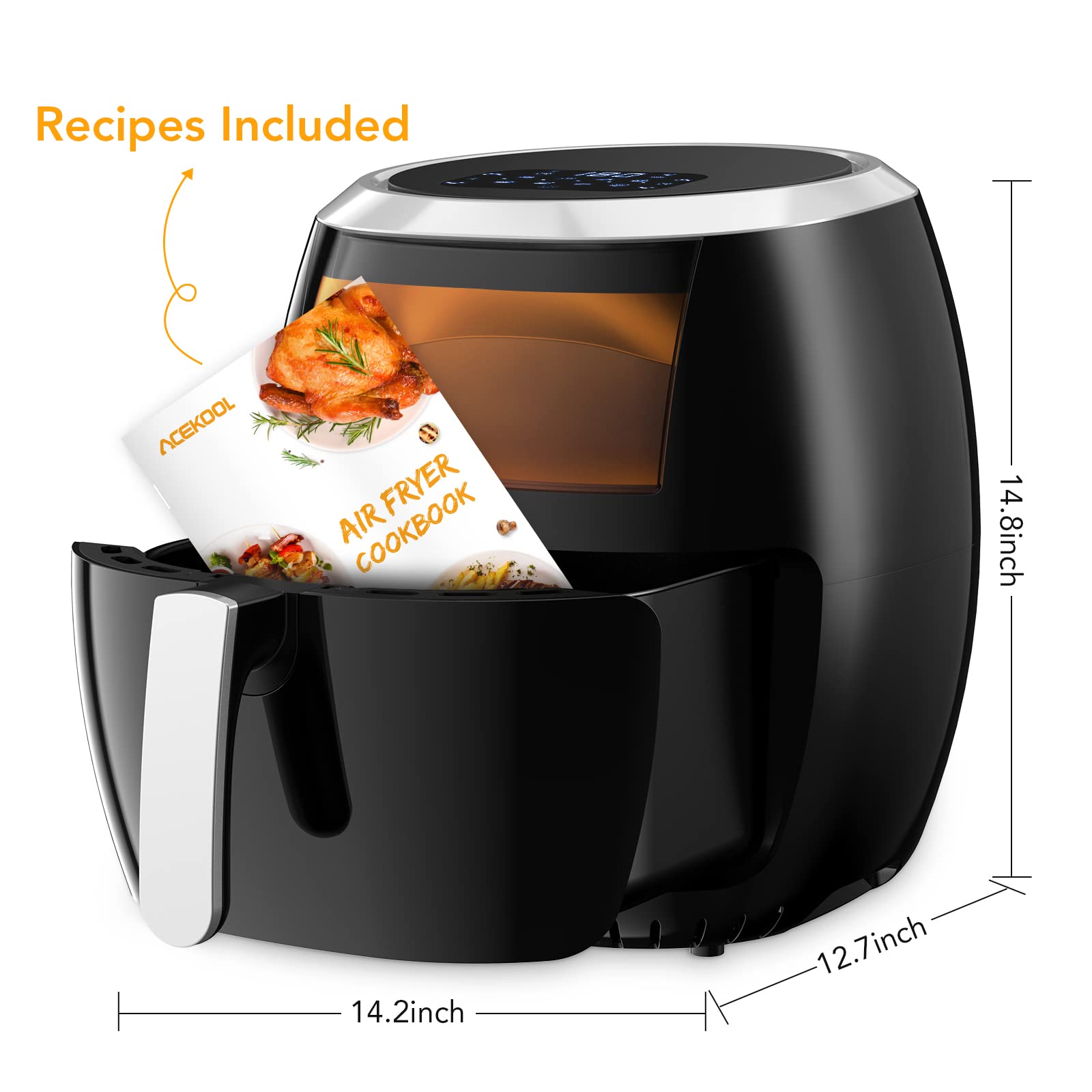 ACEKOOL 8.5 QT Air Fryer FT2 with Visible Window Touch Screen