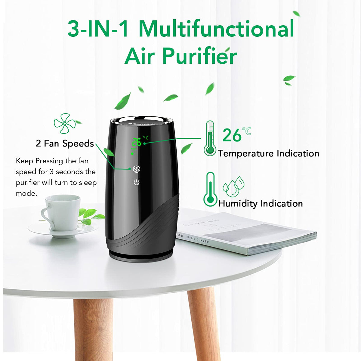ACEKOOL Portable Air Purifier D01 True H13 Filter Air Cleaner