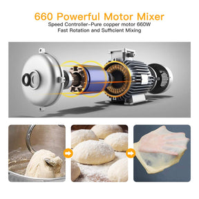 ACEKOOL Mixer MC1 7.5 Quart 10 Speeds Tilt-Head Stand Mixer - Silver
