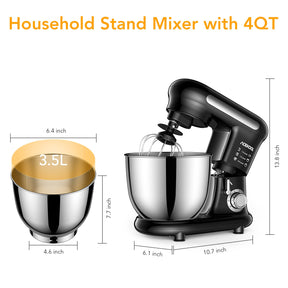 ACEKOOL Stand Mixer MC3 4QT 6 Speeds Tilt-Head Small Food Mixers