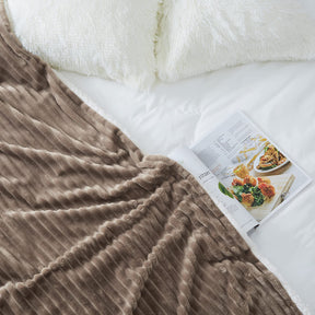 CAROMIO Sherpa Fleece Soft Plush Jacquard Fluffy Throw Blanket