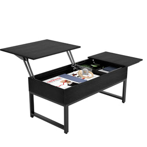 IDEALHOUSE Black Lift Top Coffee Table with Hidden Storage