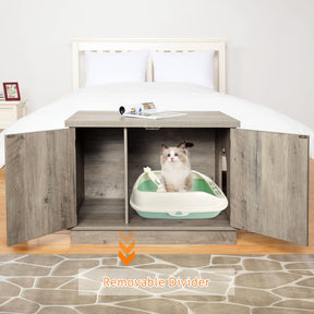 IDEALHOUSE Cat Litter Box Enclosure Hidden Wooden Cat House