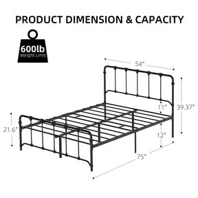 IDEALHOUSE Full Size Metal Bed Frame Platform Bed