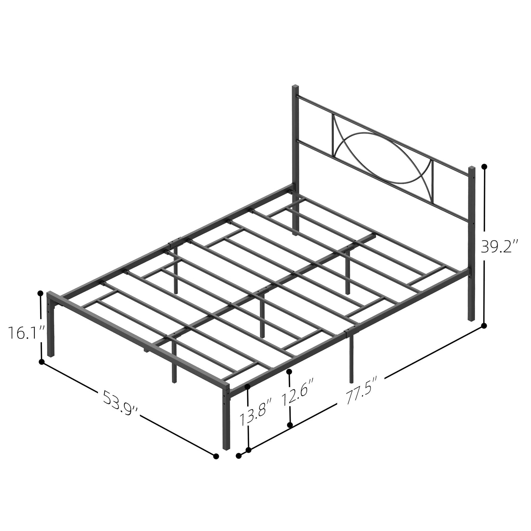 IDEALHOUSE Metal Platform Bed Frame with Sturdy Steel Bed Slats - Full Size