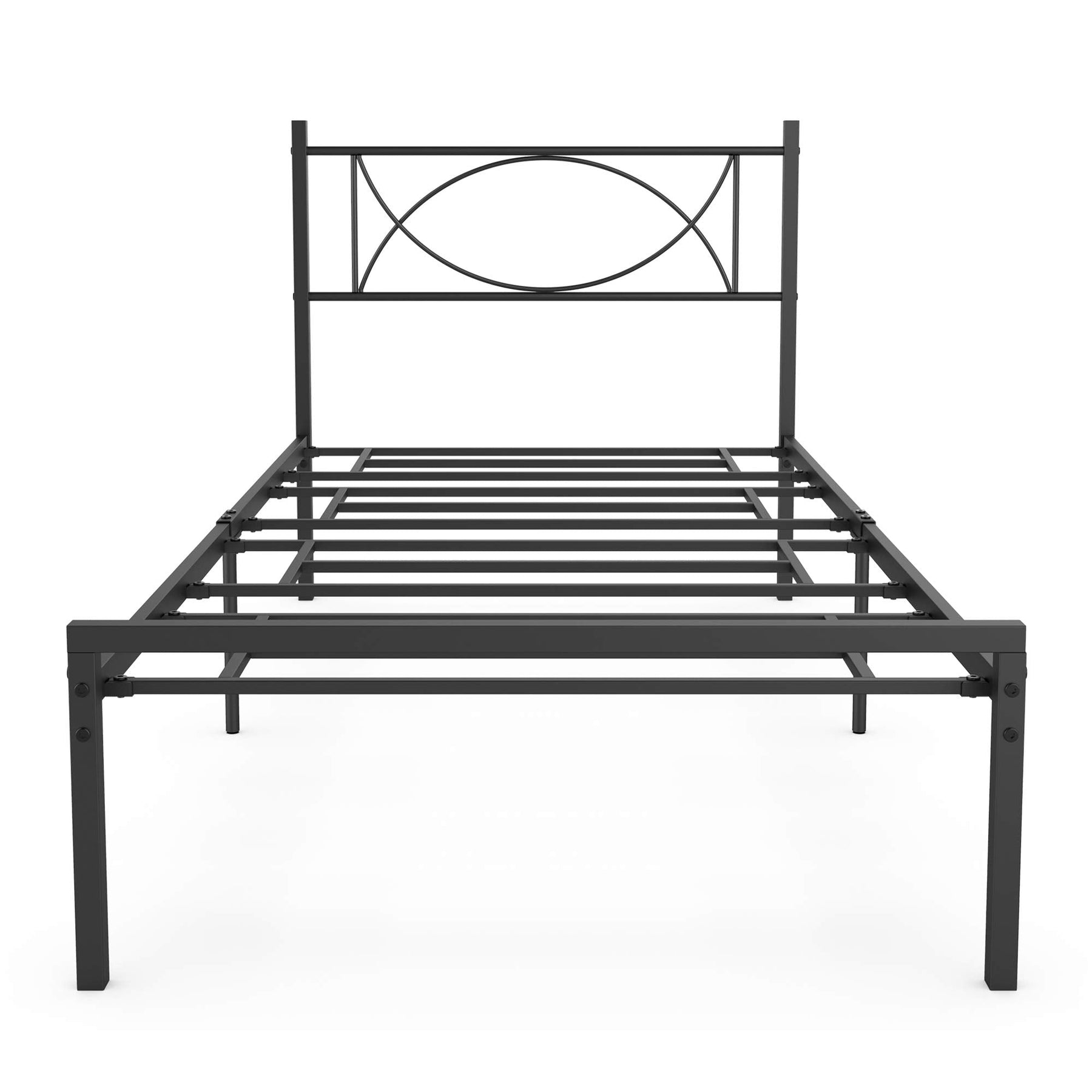 IDEALHOUSE Metal Platform Bed Frame with Sturdy Steel Bed Slats - Twin Size