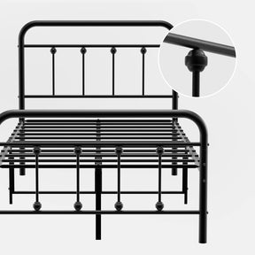 IDEALHOUSE Twin Size Metal Bed Frame with Victorian Headboard