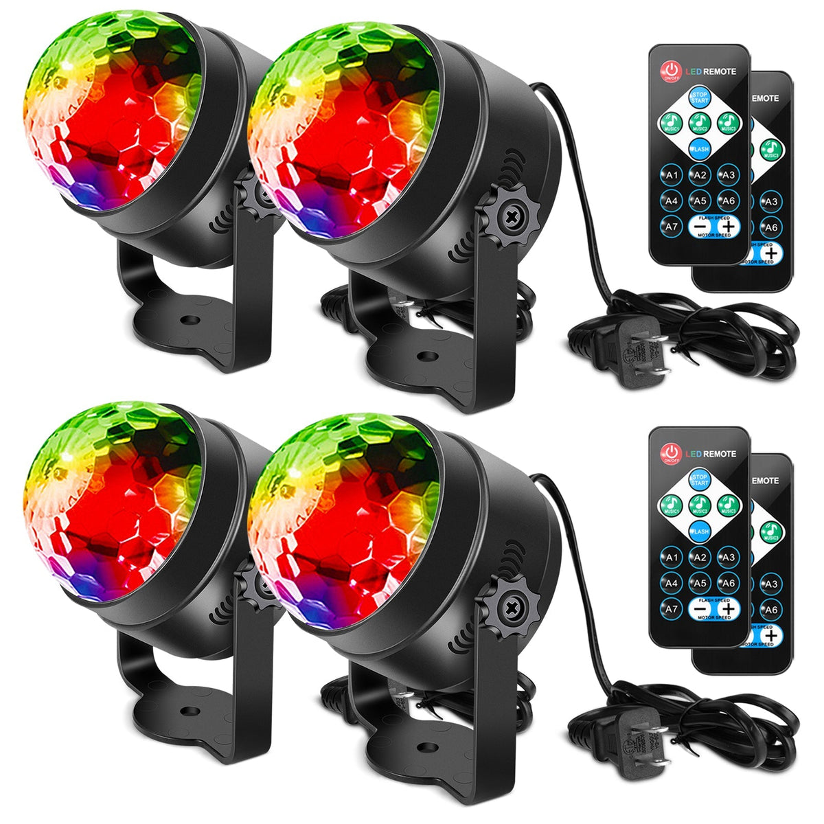 LITAKE 4Pcs Party Disco Ball Lights Sound Activated Strobe Lights