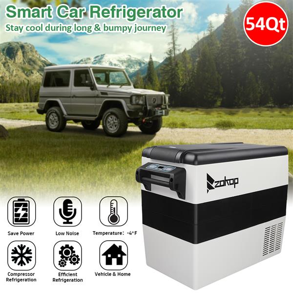 ZOKOP BCD52 52L Car Refrigerator Compressor Key Display
