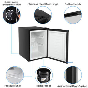 ZOKOP BD-60 60L Single Door Vertical Freezer AC115V 60Hz Freezing Refrigerator Black