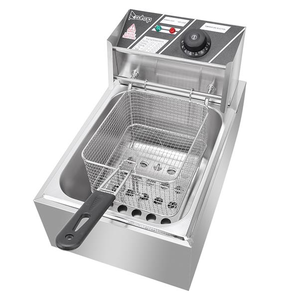 ZOKOP Electric Fryer EH81 6.3QT Stainless Steel Single Cylinder 2500W