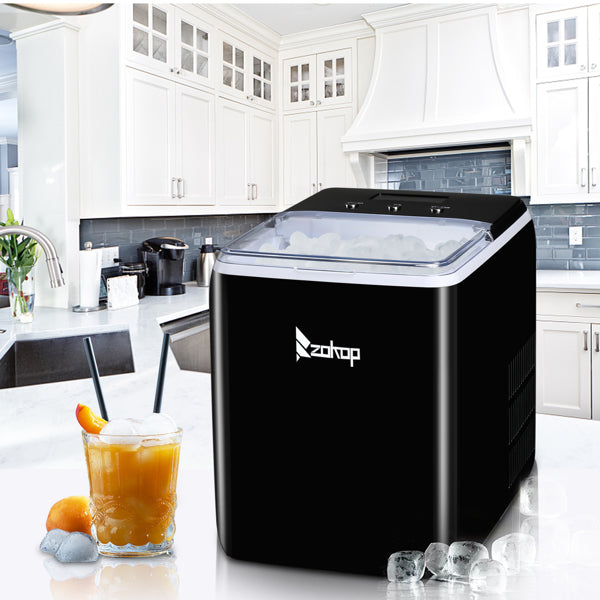 ZOKOP Ice Maker ICM-2005 Plastic Transparent Cover Display Office Home Black