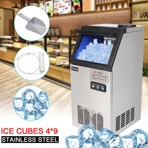 ZOKOP Ice Maker Cube Machine SKF-B30F-C-32R Stainless Steel Freestanding