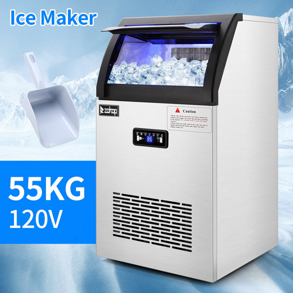 ZOKOP Ice Maker Cube Machine SKF-C50FL 120V 495W Stainless Steel Freestanding