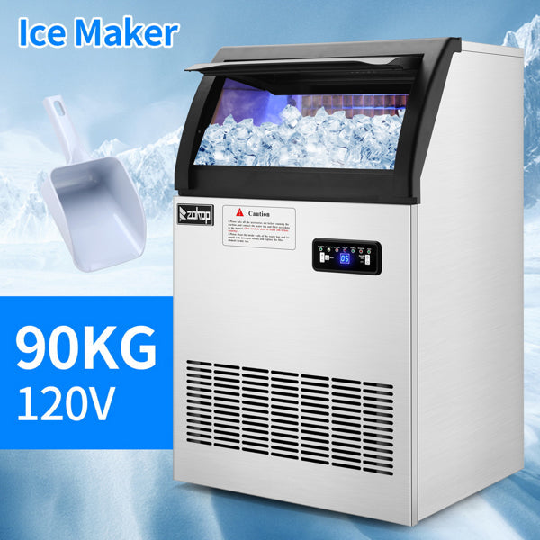 ZOKOP Ice Maker Cube Machine SKF-D65F 120V 530W Stainless Steel Freestanding